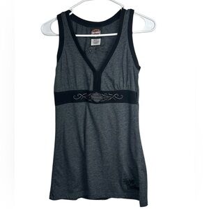 Vintage Harley-Davidson Women's Gray &‎ Black Sleeveless Tank Top Size Small